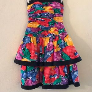 Vintage 80’s Strapless Two Tiered Party Dress